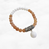 Auspicious Beaded Sunstone and Tridacna Bracelet